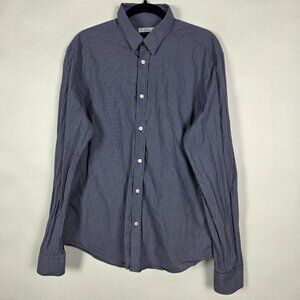 Versace Collection Trend Gingham Check Mens Size 17/43 Long Sleeve Button Shirt